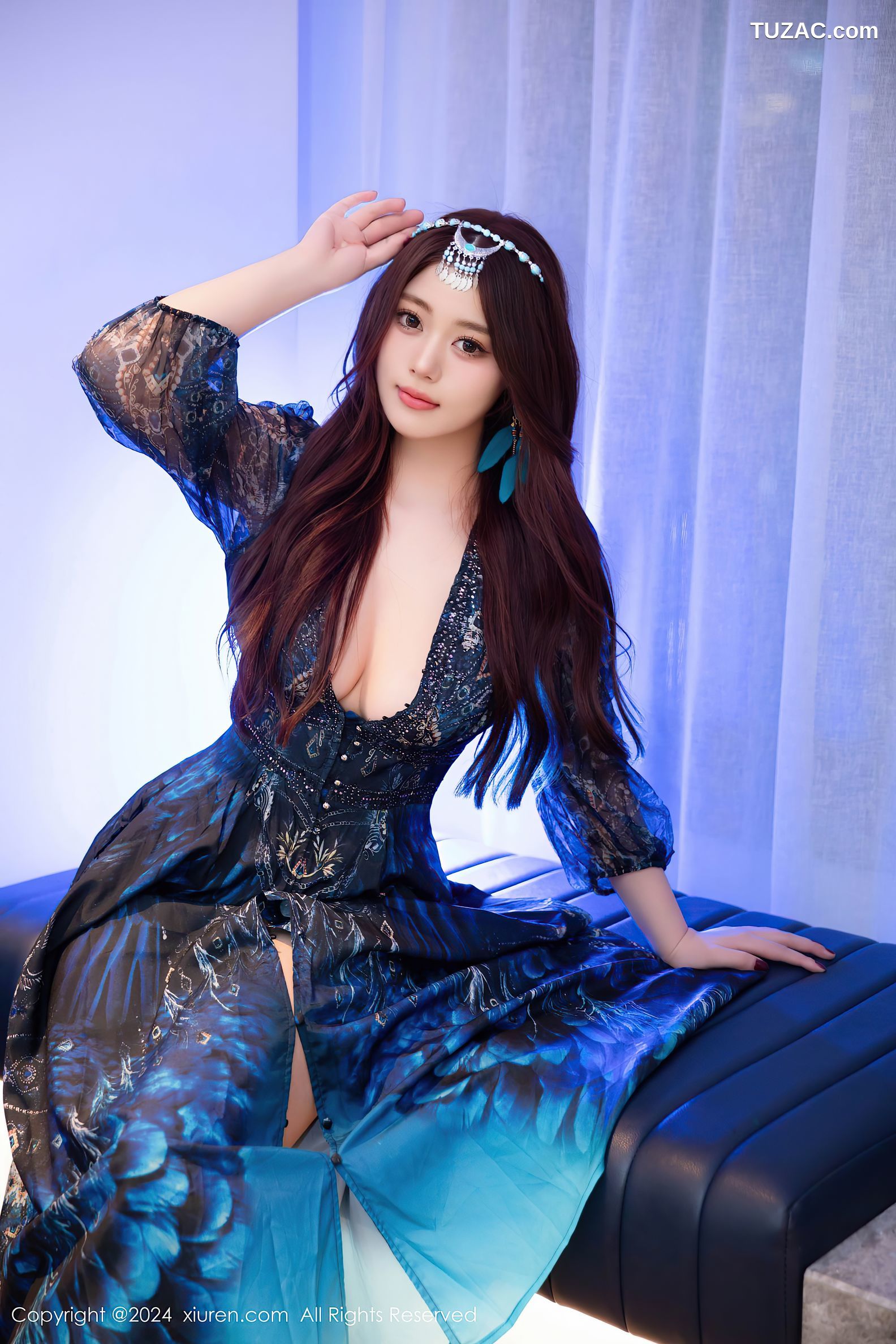 XiuRen秀人网-9403-蛋蛋宝-民族风孔雀裙黑丝少女爆乳-2024.11.06