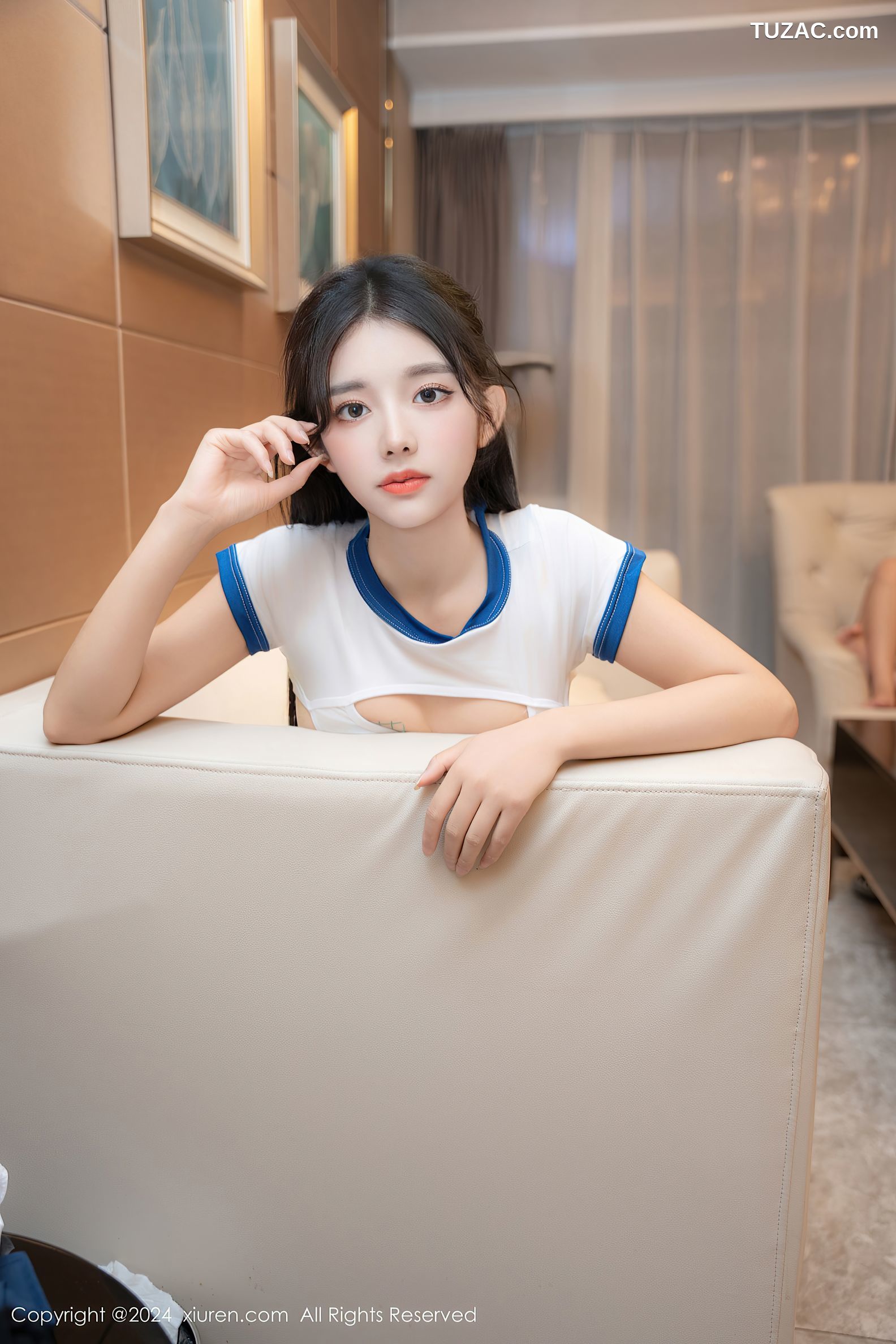 XiuRen秀人网-9477-美少女-清纯萝莉水手T白色长筒袜浴室爆乳-2024.11.21