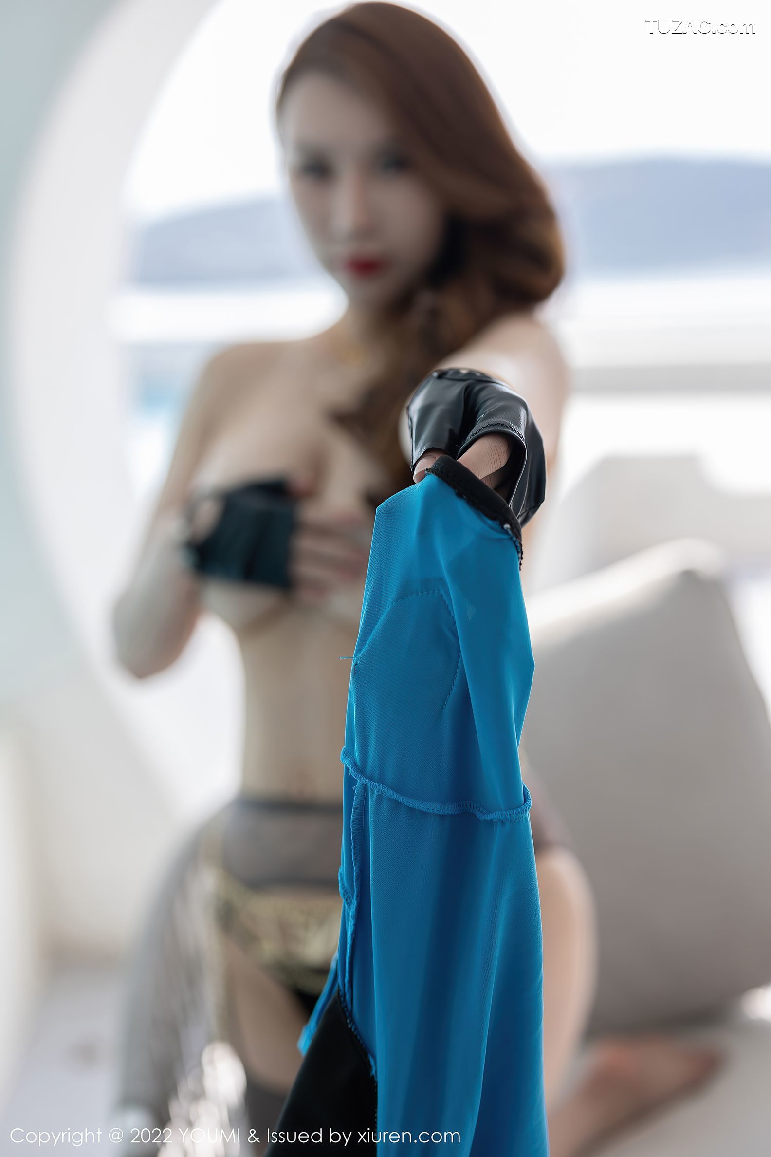 YouMi尤蜜荟-792-尤妮丝-制服黑色短裙灰丝